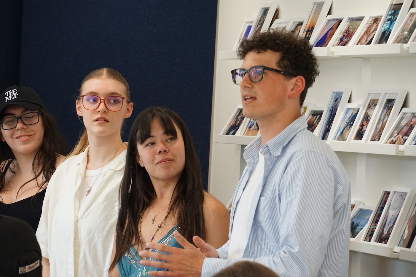 A group of students gives a pitch