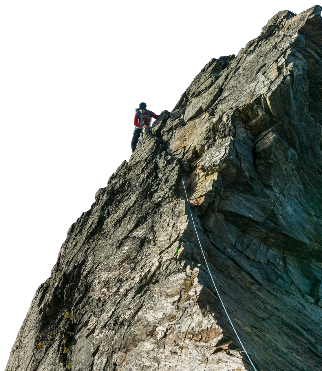 Person climbing mountain